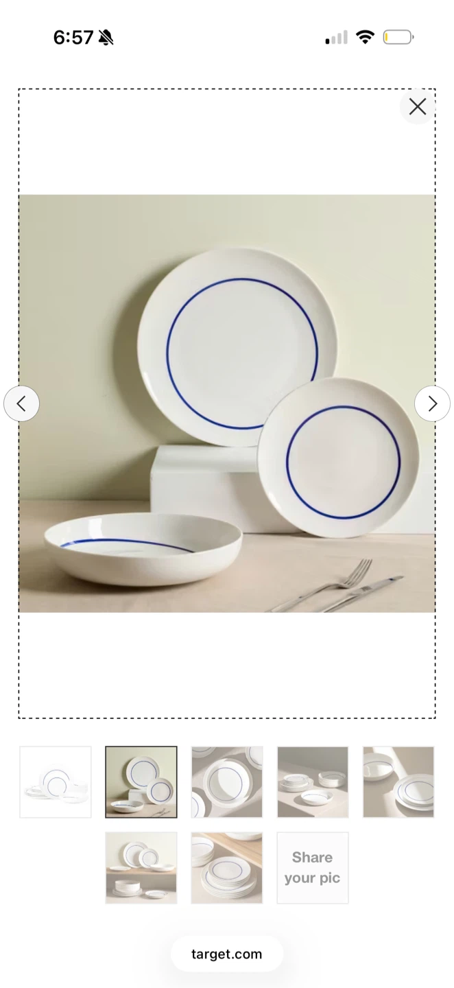 Stone and Lain 12 Piece Blue Rim Dinnerware Set - photo 5
