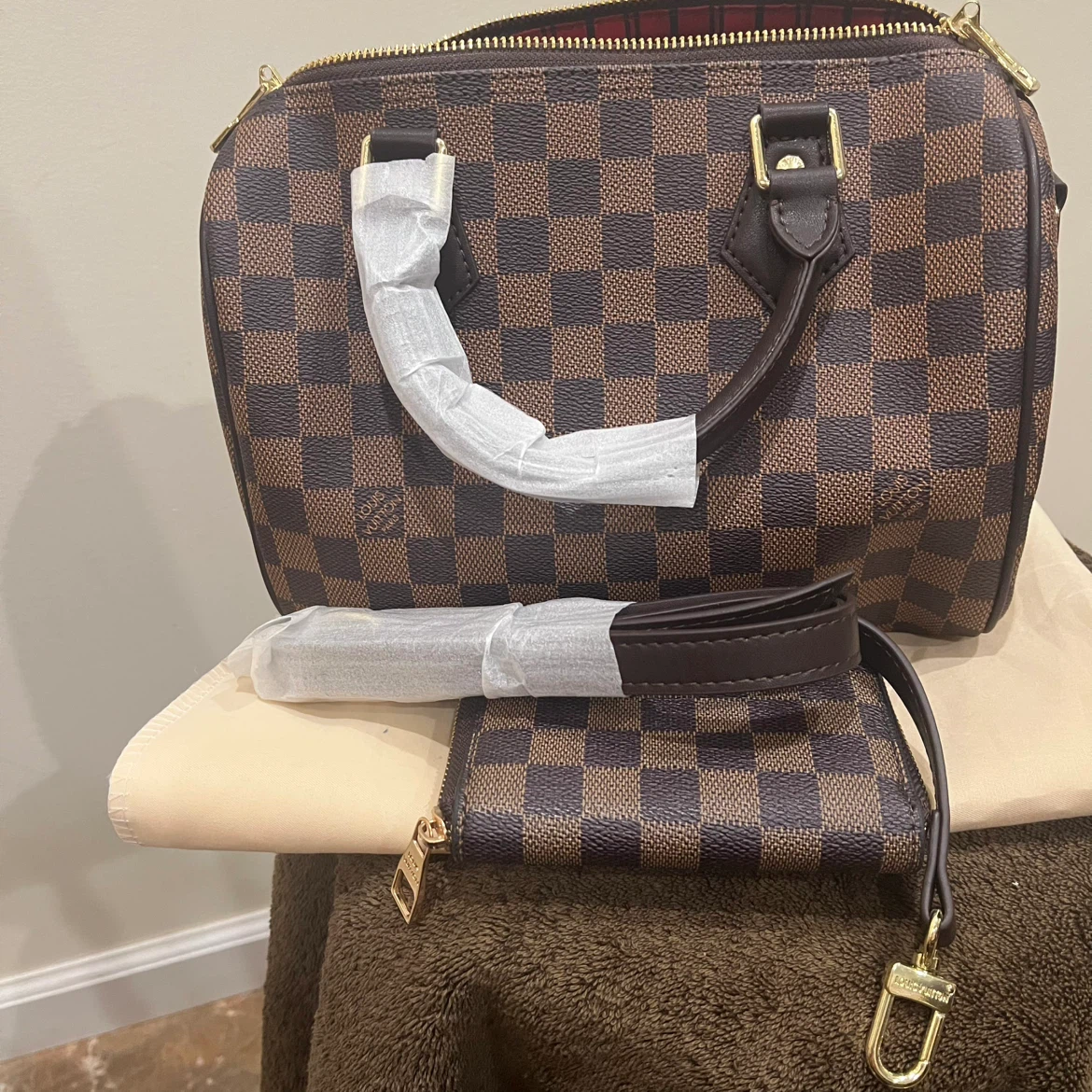 Damier Ebene Handbag and Wallet Set - photo 5