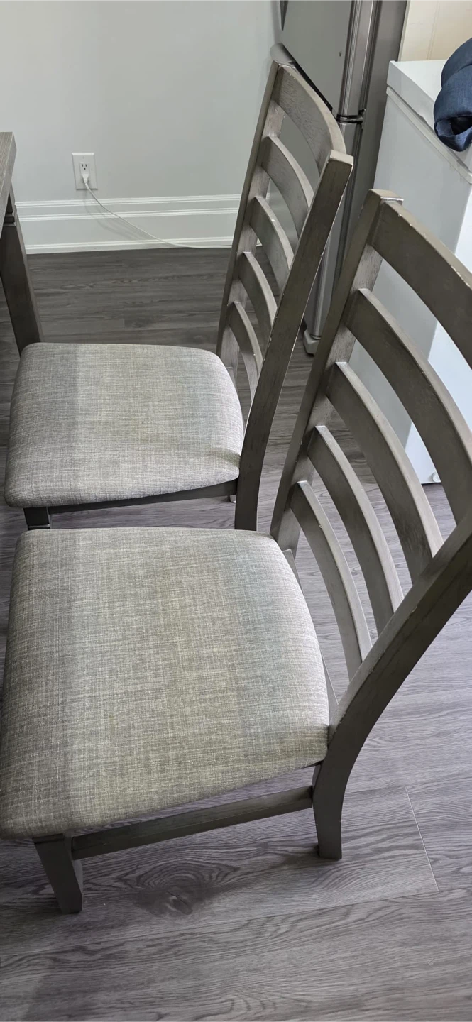 Grey Dining Table Set with Chairs and Bench - photo 3