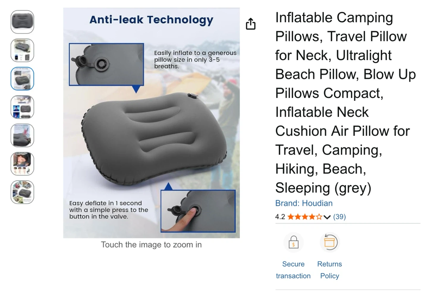 Inflatable Camping Pillow - photo 3