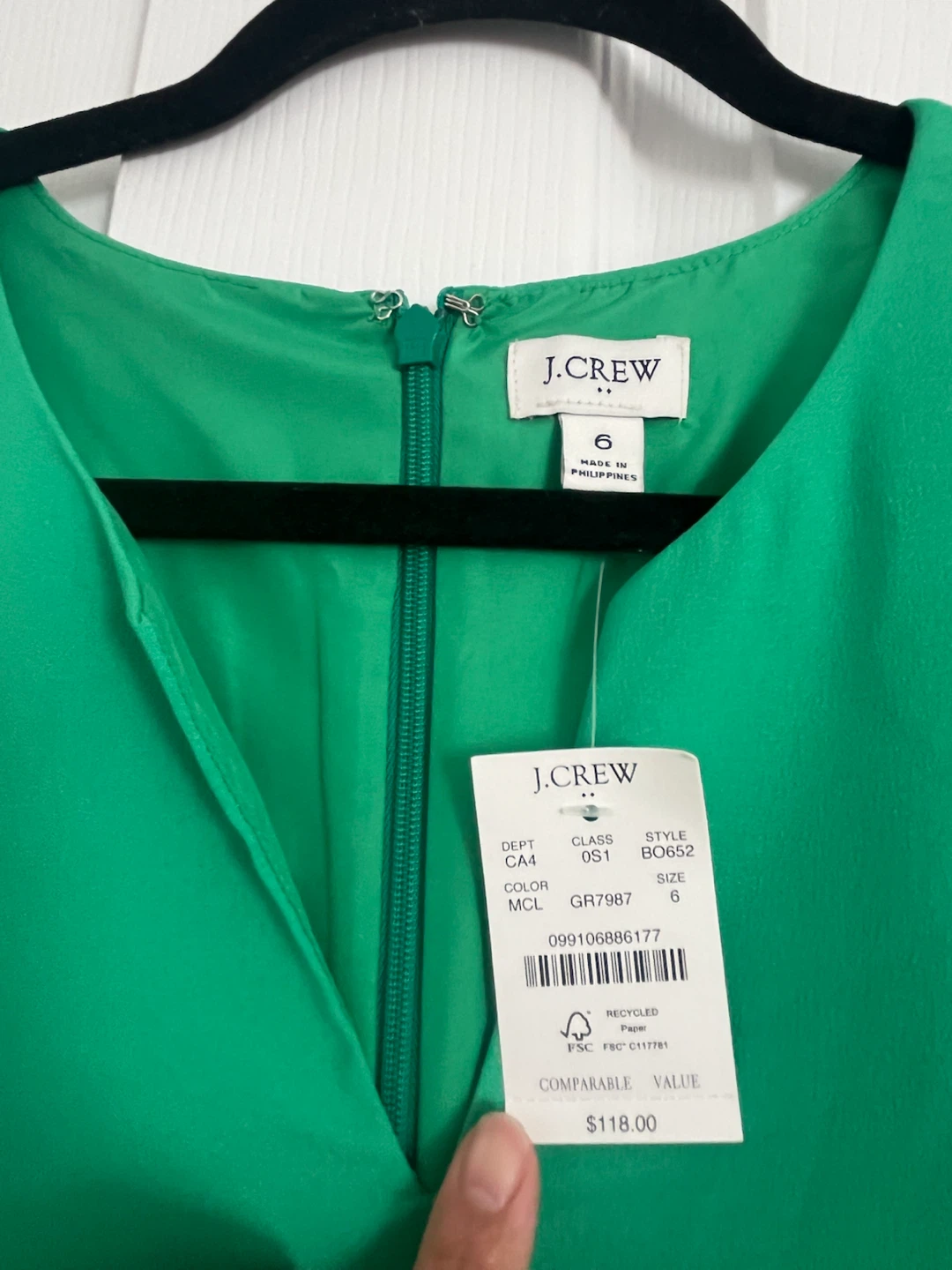 J.Crew Green Sleeveless Dress Size 6 - photo 3