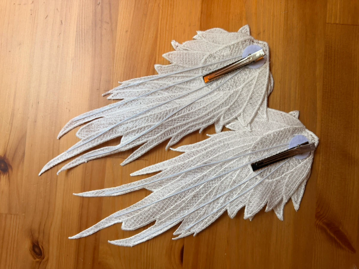 White Swan Organza Costume with feather Hair Clips - photo 5