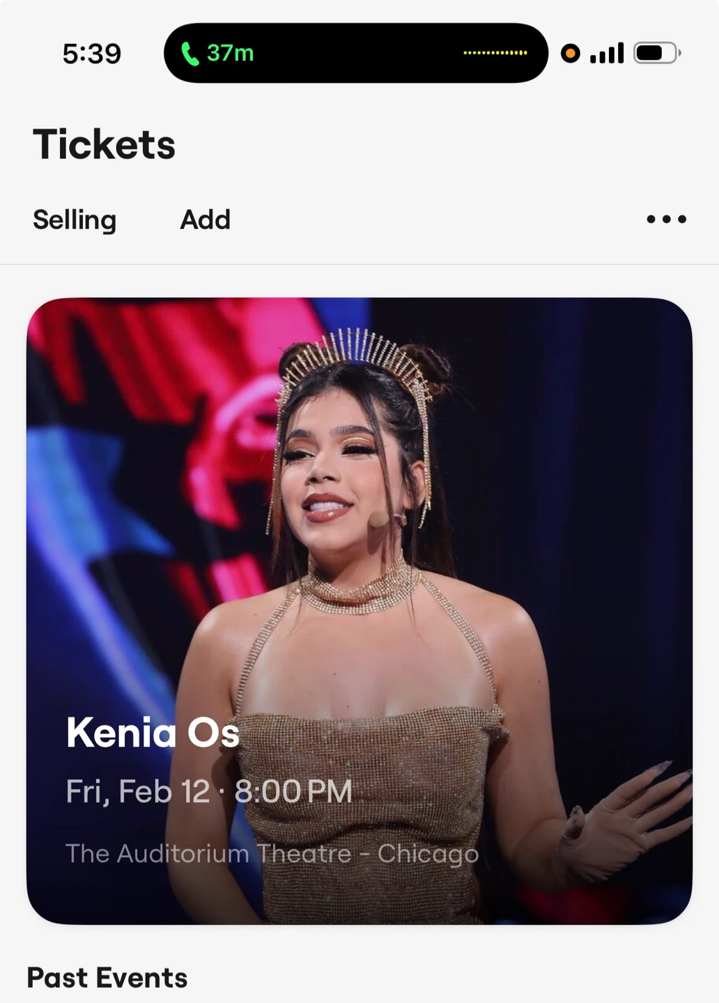 Kenia Os Concert Ticket - Feb 12, 8:00 PM