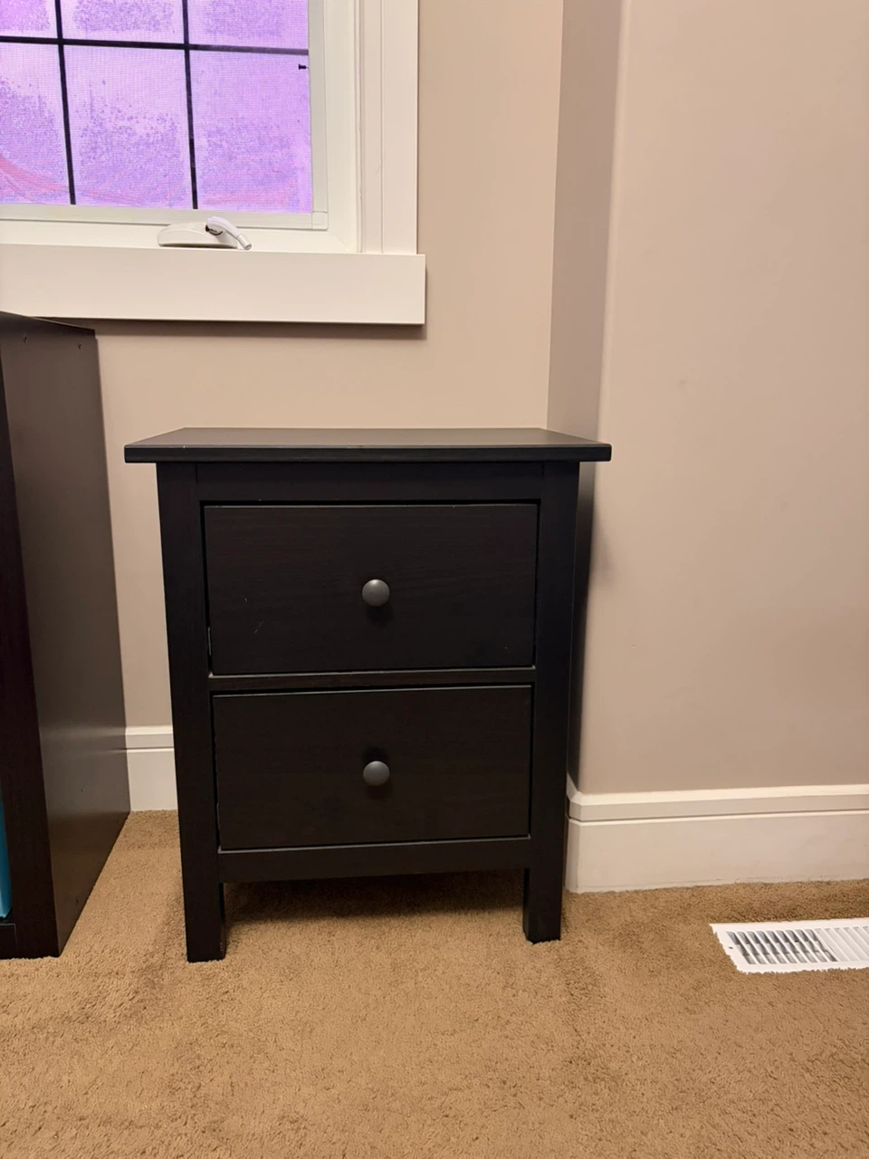 IKEA HEMNES 2-Drawer Nightstand – Black-Brown