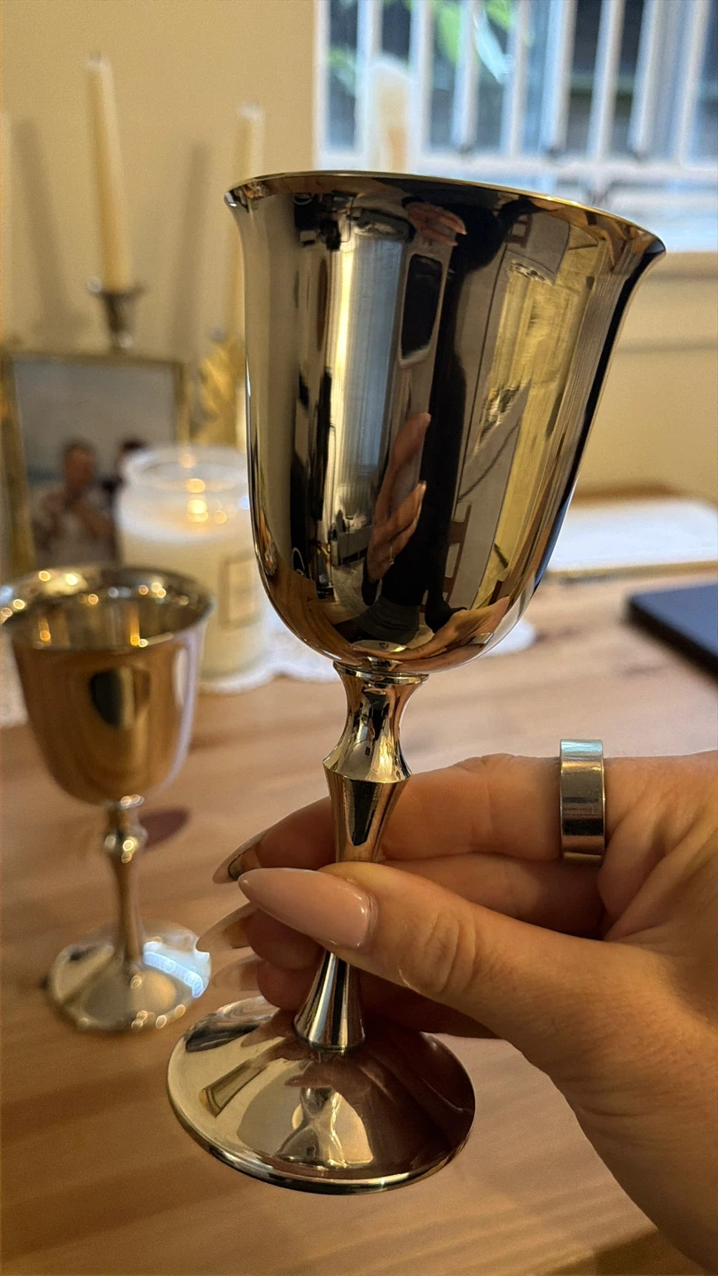 Set of Two M&C E.P. Silver covered Goblets - photo 2