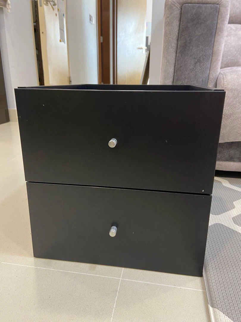 IKEA KALLAX Insert with 2 drawers, black-brown