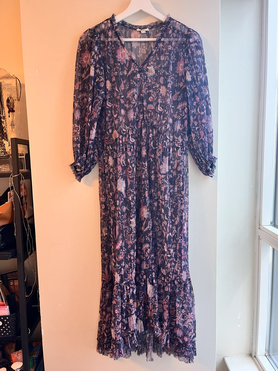Esprit Floral Pleated Maxi Dress Size XS