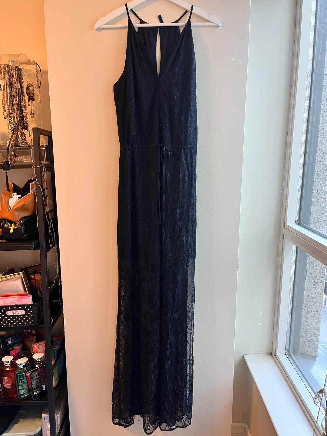 Guess Black Lace Sexy Maxi Dress Size 4 Small
