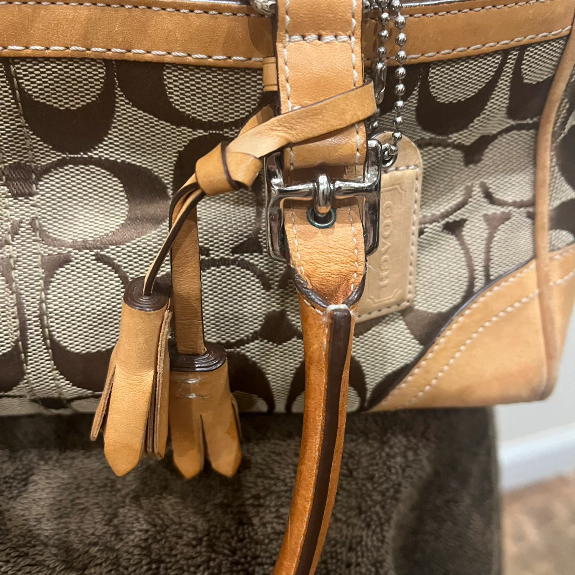 Coach Signature Canvas and Leather Handbag - photo 4
