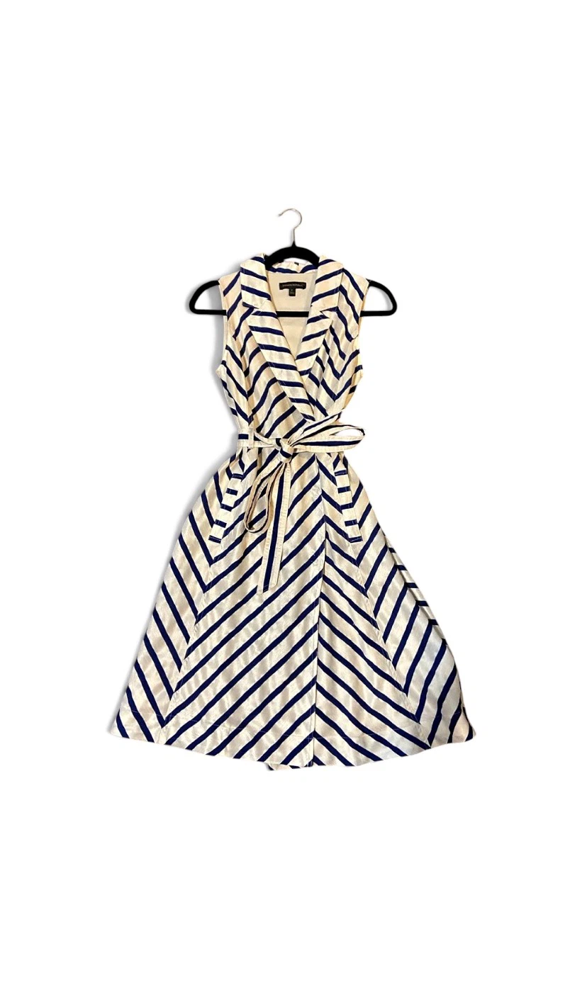 Banana Republic Striped Wrap Dress