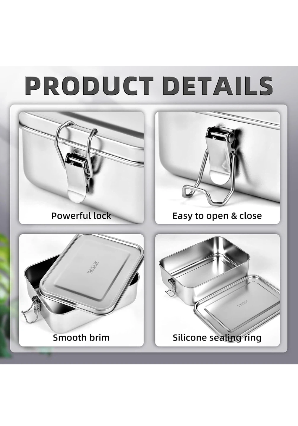 Vikcolee 550ml Stainless Steel Lunch Box - photo 3