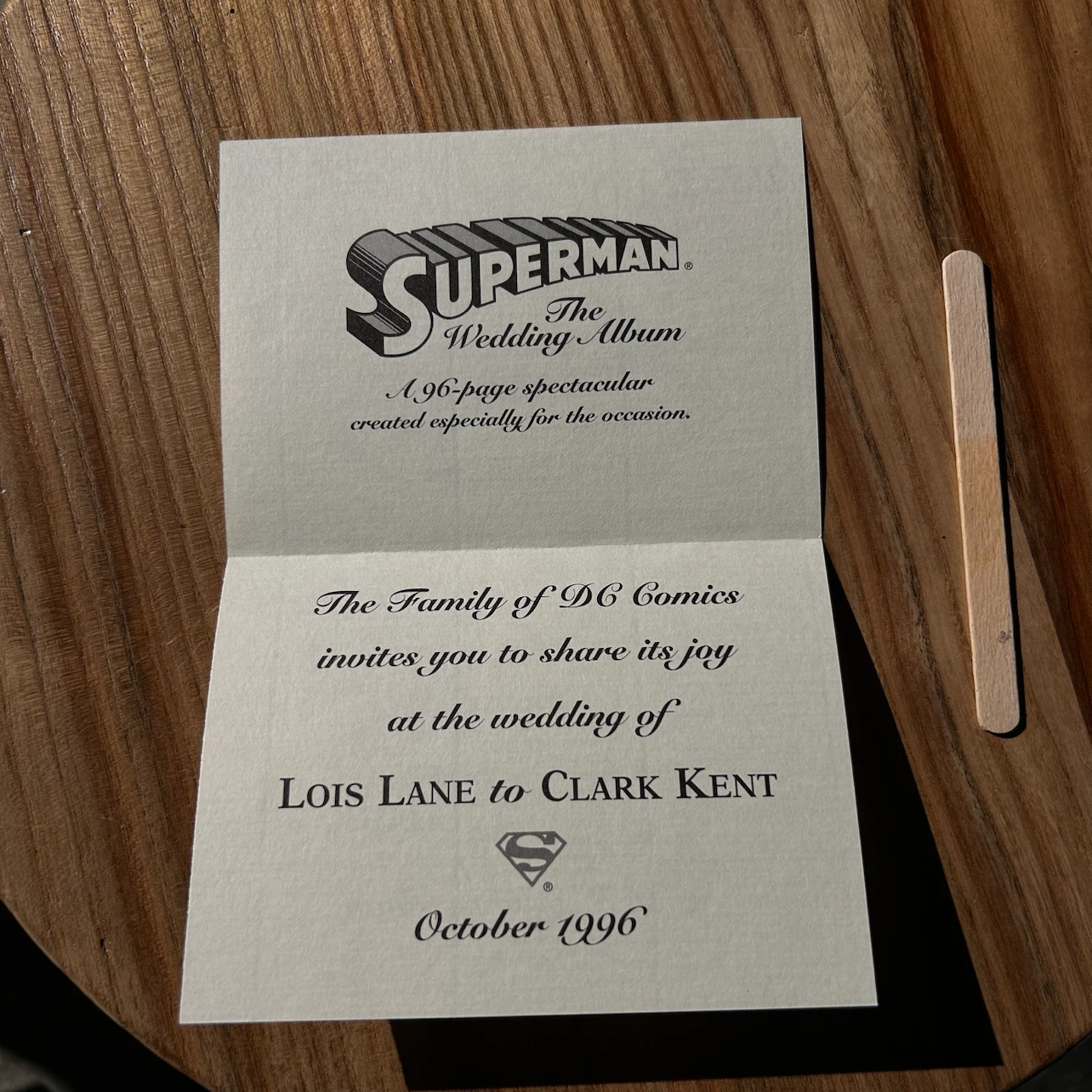 Superman The Wedding Album Promo Card (1996) - photo 2