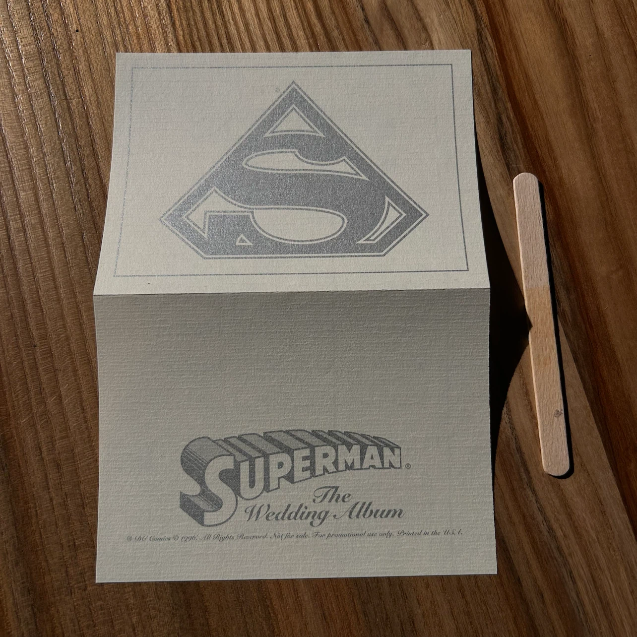 Superman The Wedding Album Promo Card (1996) - photo 3