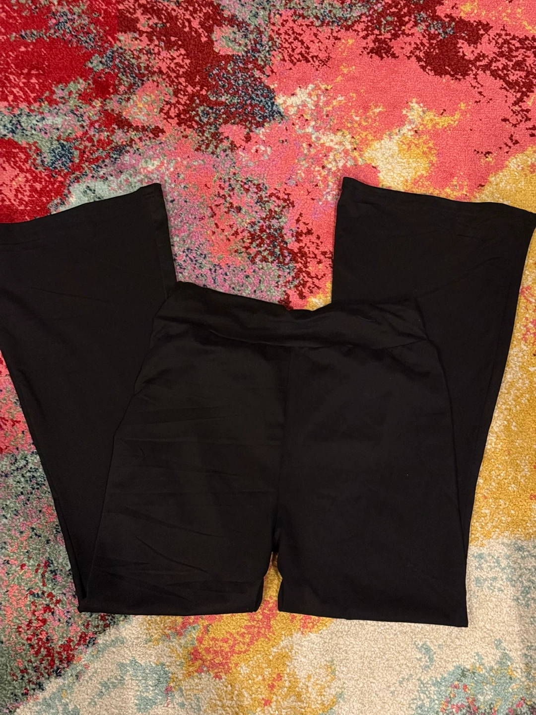 Black Cross-Waist Flare Leggings - photo 3