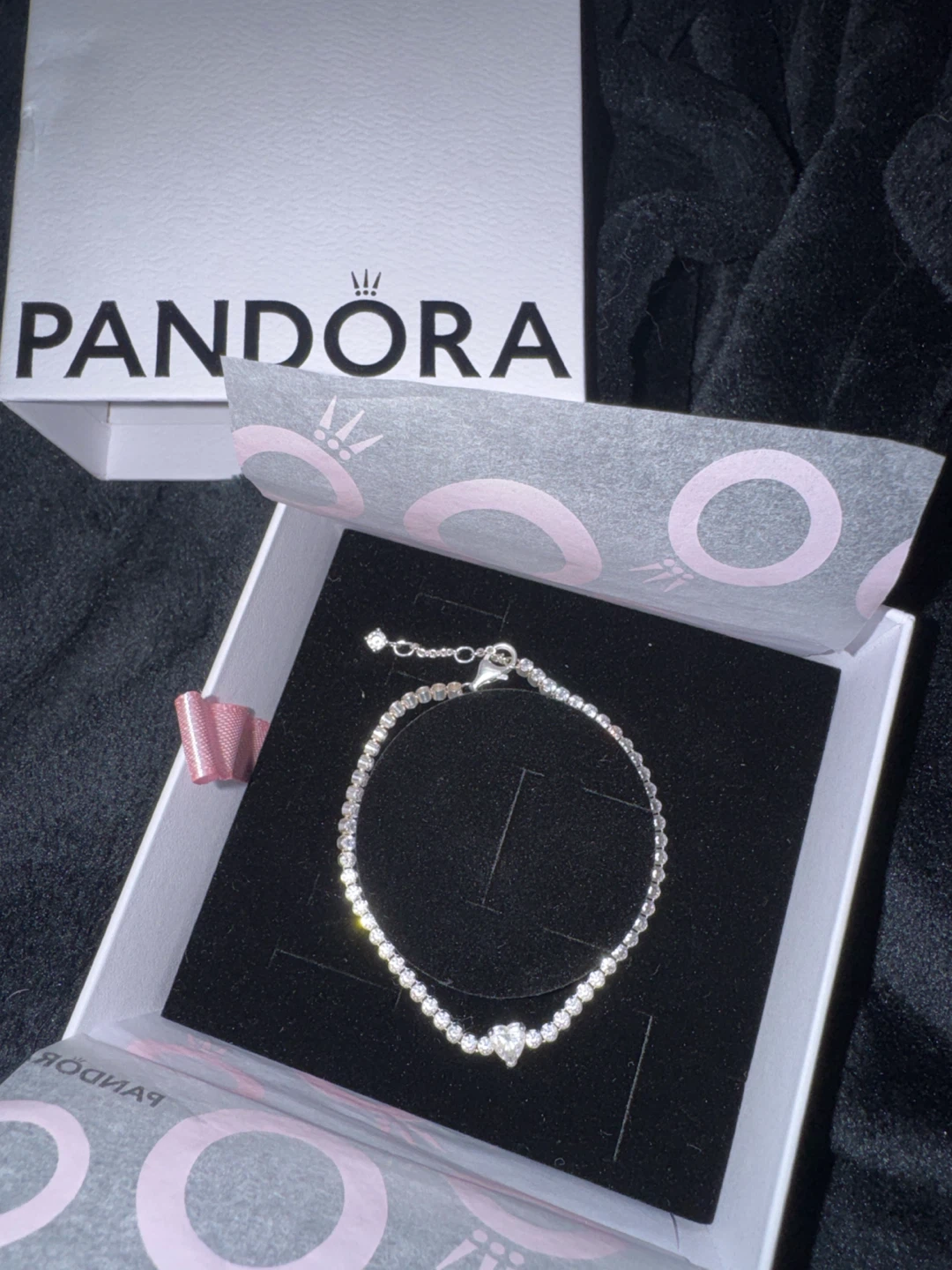 Pandora Sparkling Heart Tennis Bracelet