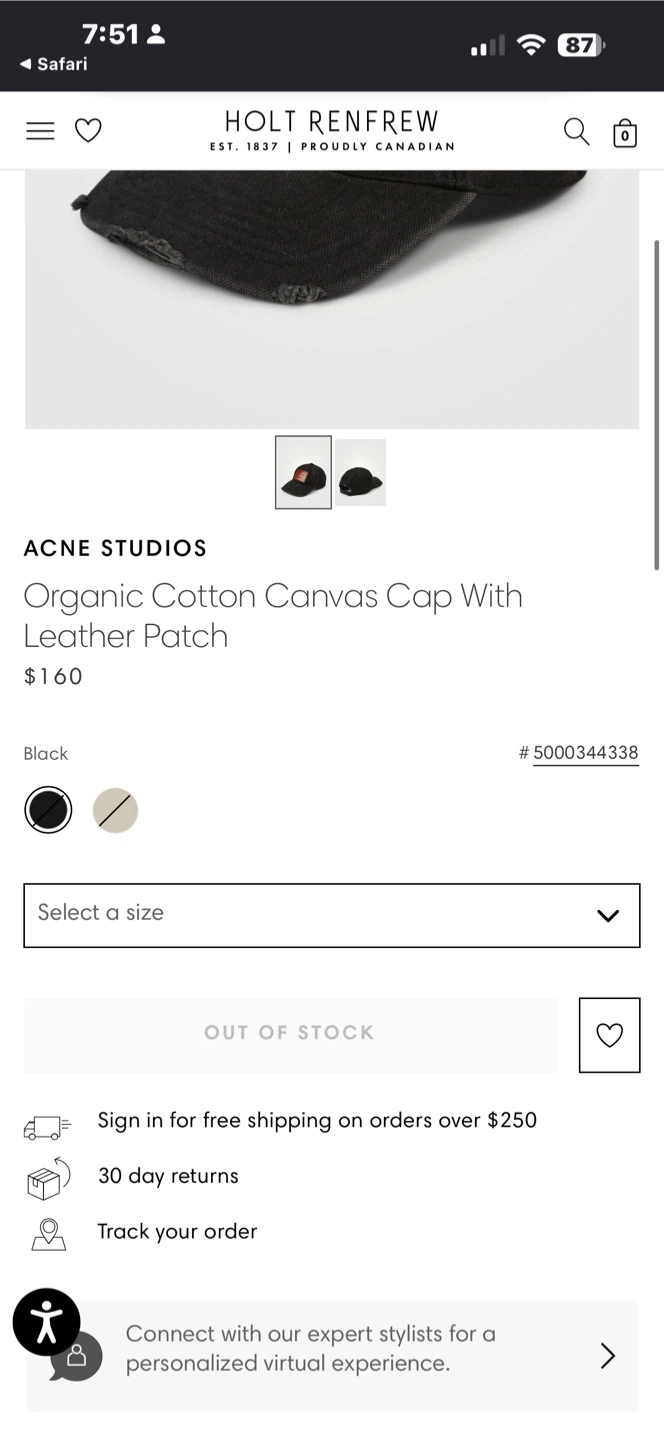 New Acne Studios Organic Cotton Canvas Cap - photo 4