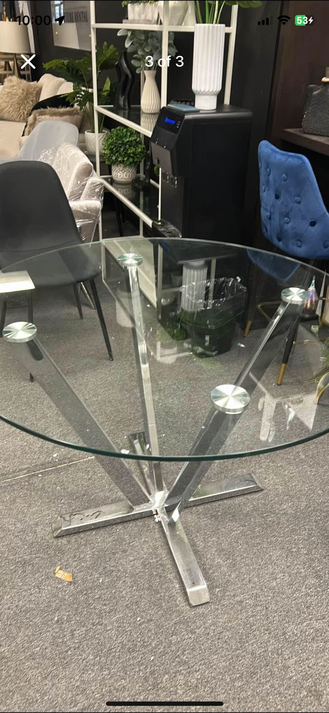 Round Glass Dining Table - photo 2
