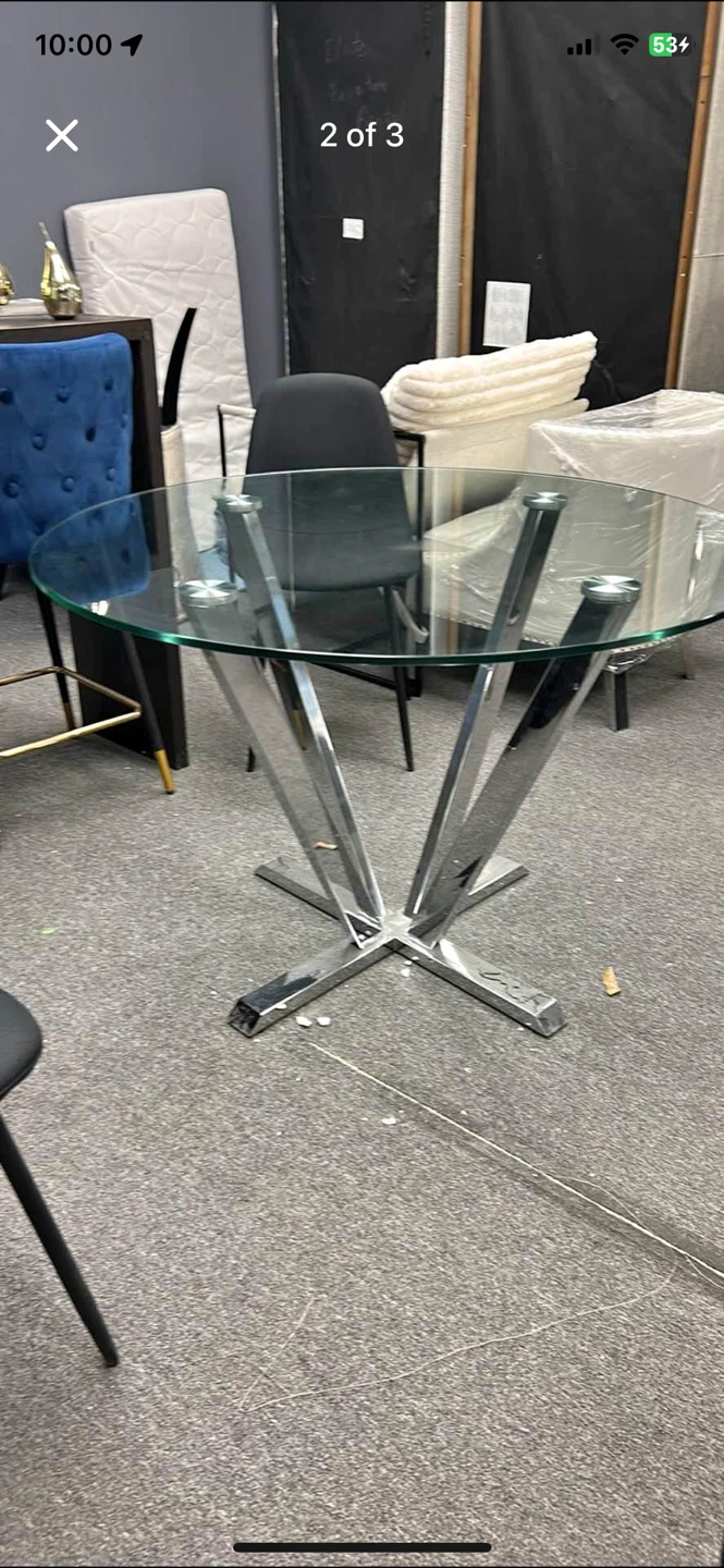 Round Glass Dining Table - photo 3