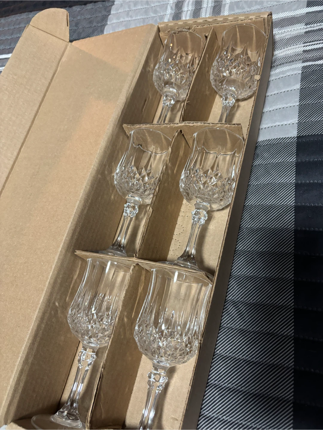 Set of 6 Crystal Sherry Glasses