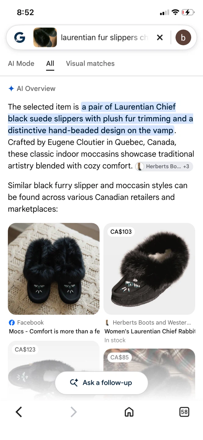 Laurentian Chief Black Suede Slippers youth size 4 - photo 2