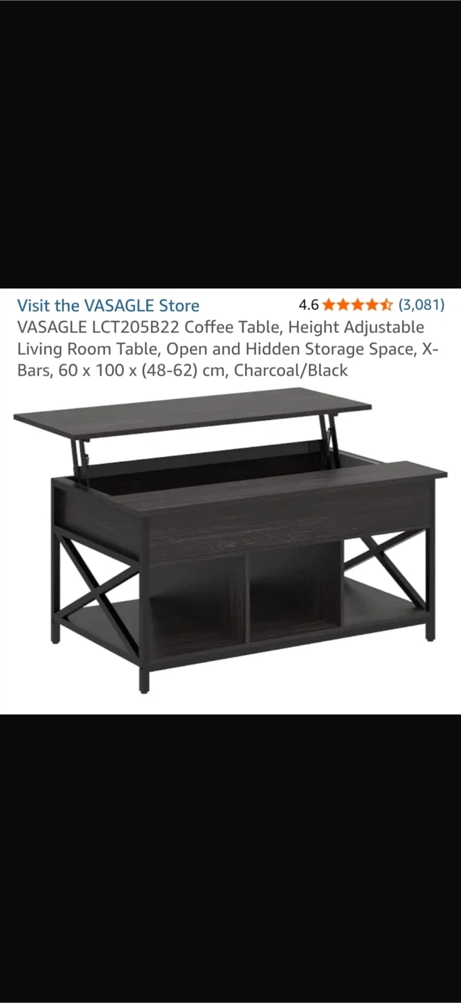 VASAGLE Lift-Top Coffee Table - photo 3