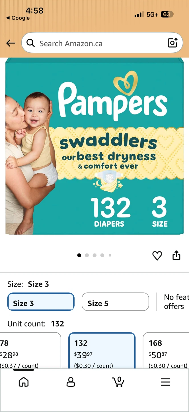 Pampers Swaddlers Size 3 Diapers - 132 Pack - photo 2