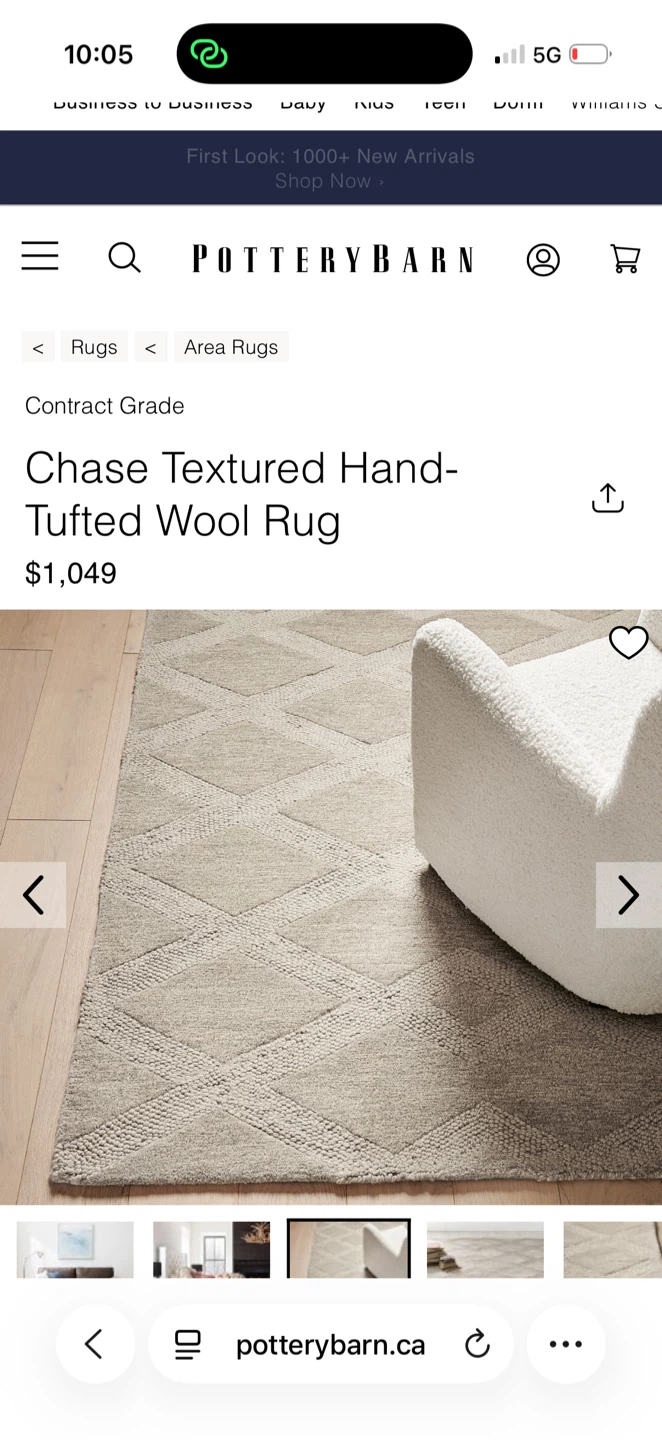 Pottery Barn Chase Textured Hand-Tufted Wool Rug - photo 4
