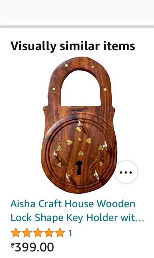 Aisha Craft House Wooden Lock Shape Key Holder
