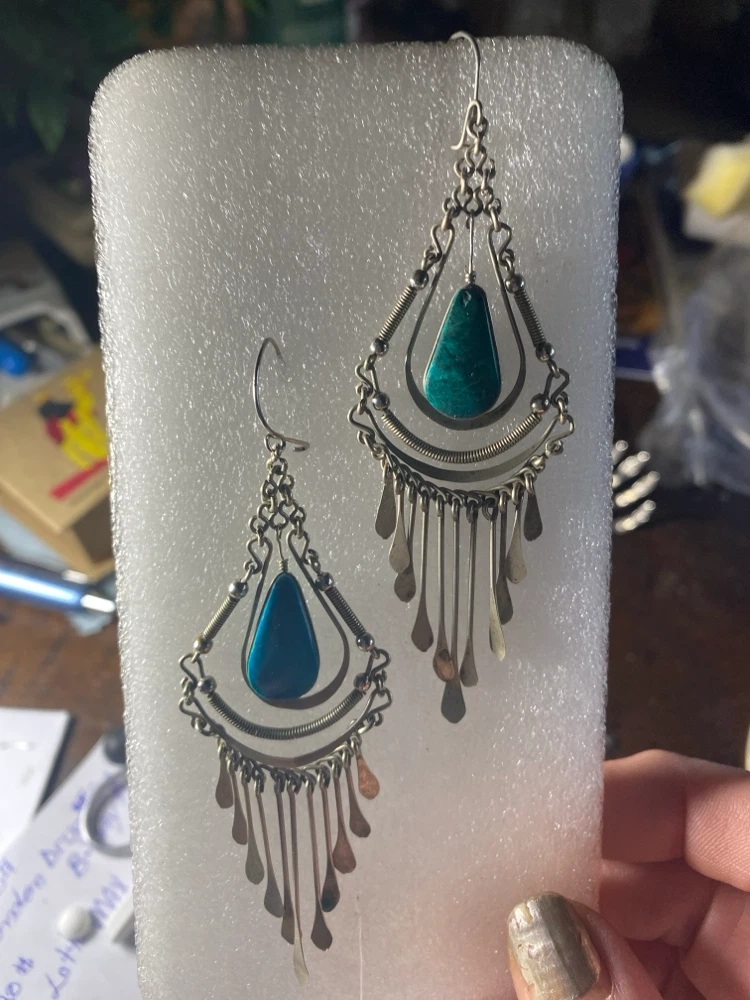 Vintage Peruvian centavos drop earrings - photo 2