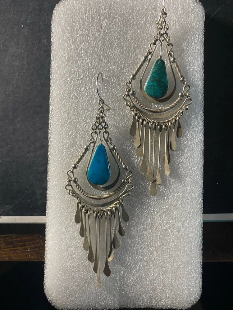 Vintage Peruvian centavos drop earrings - photo 3