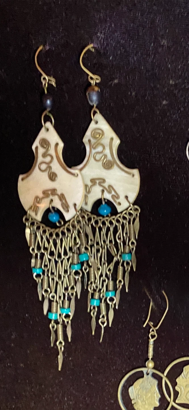 Vintage Peruvian centavos drop earrings - photo 5