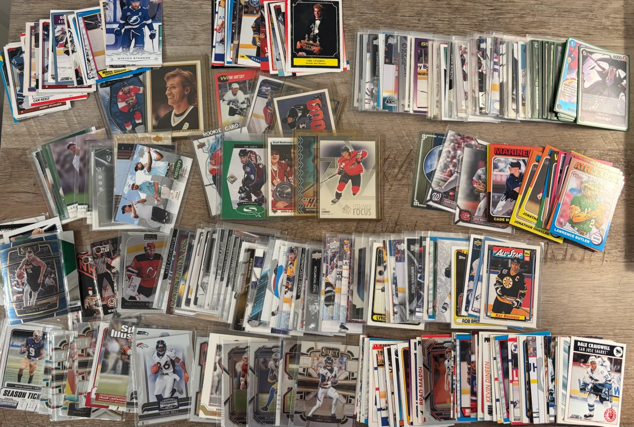 Large Sports Trading Card Collection with Binder