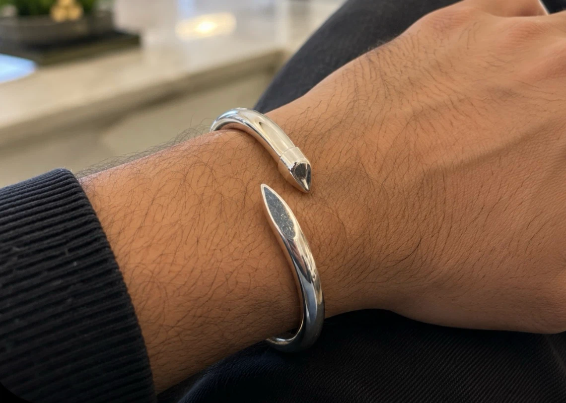 Unisex 995 Silver Cuff Bracelet
