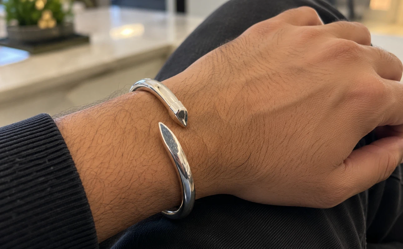 Unisex 995 Silver Cuff Bracelet - photo 3