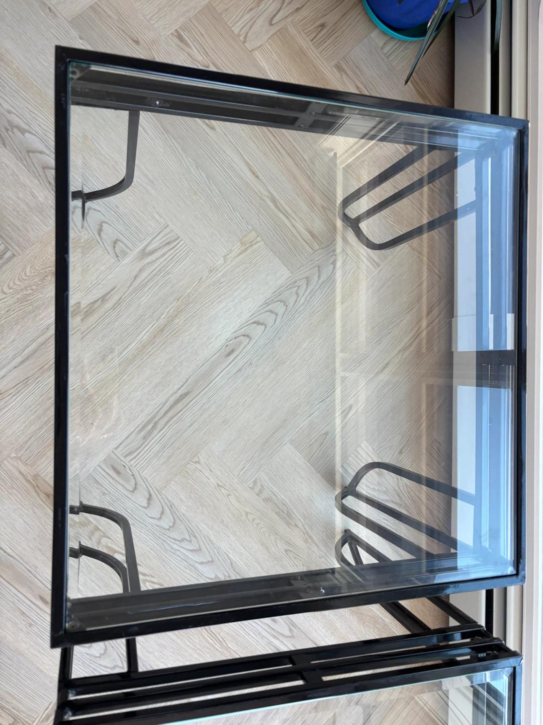 Set of Two Black Metal and Glass Side Tables - photo 3