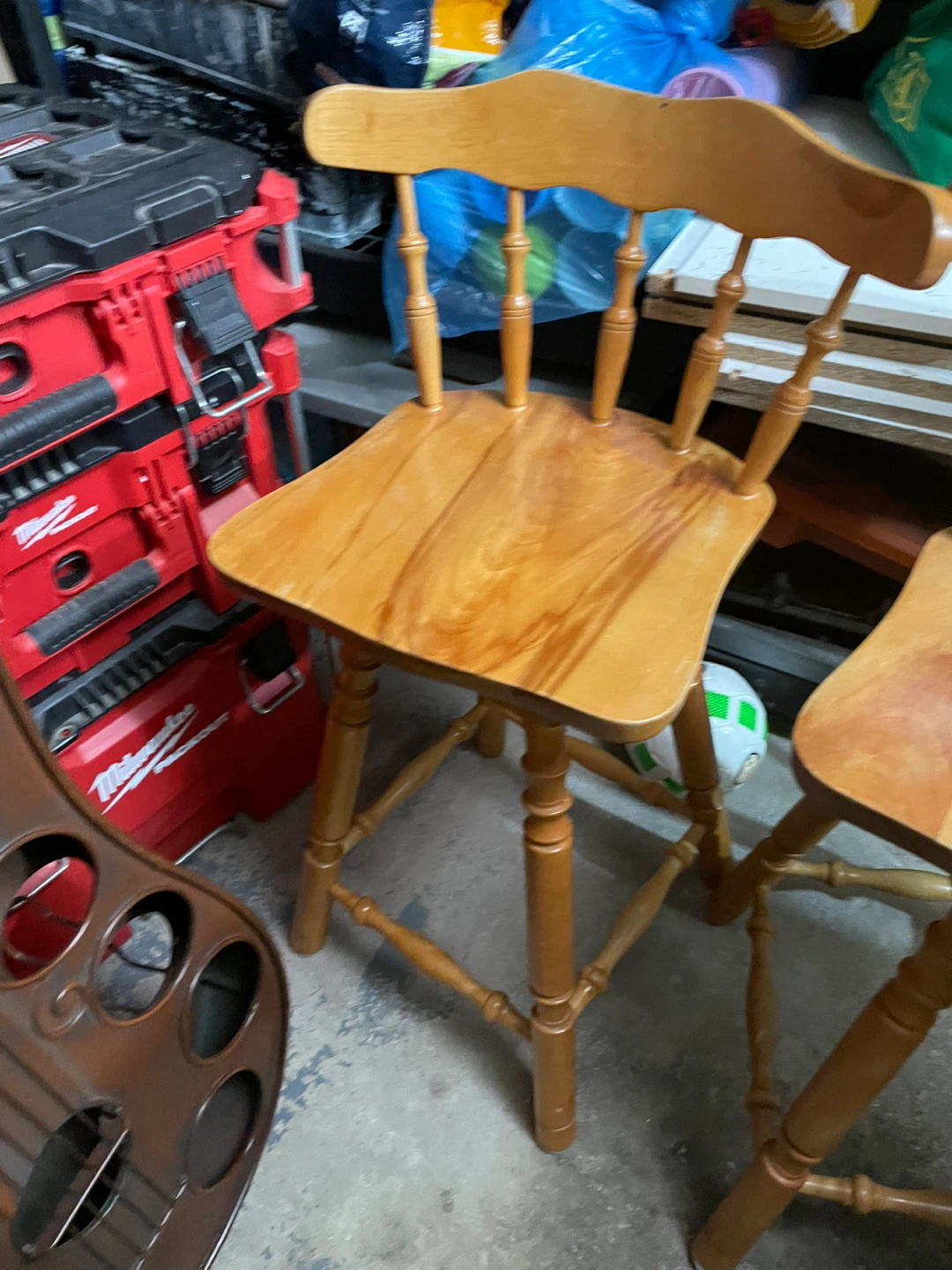 Set of Two Wooden Bar Stools - photo 4