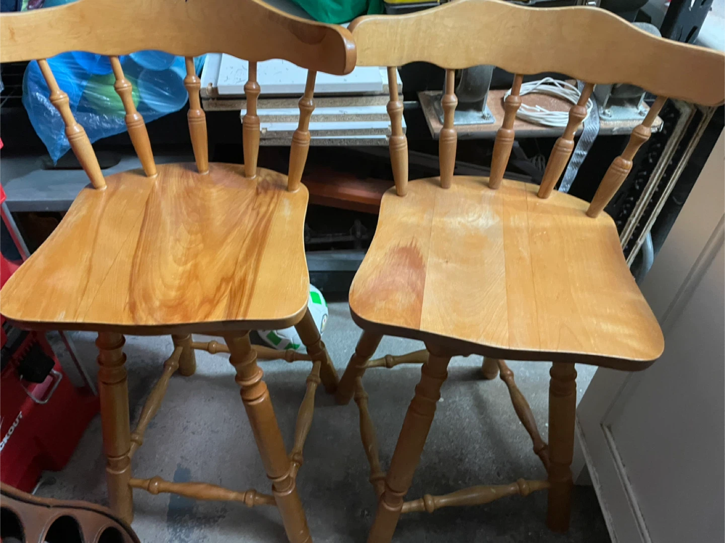 Set of Two Wooden Bar Stools - photo 5