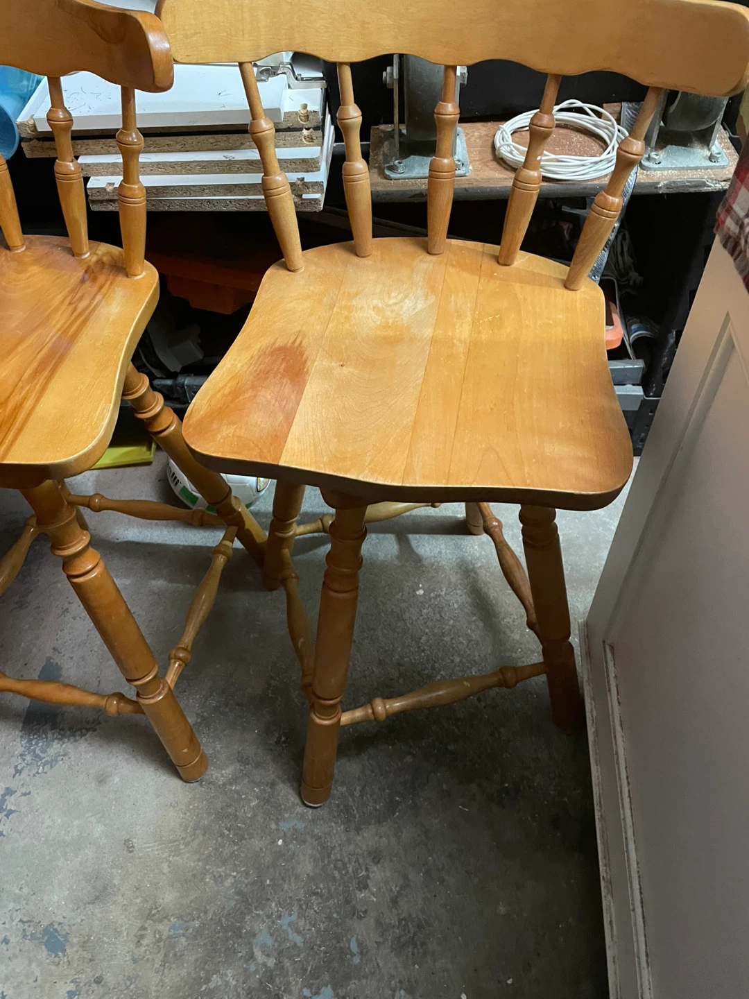 Set of Two Wooden Bar Stools