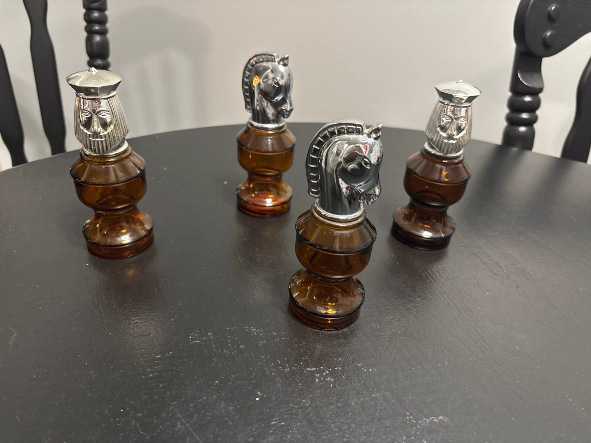 Vintage Avon Chess Piece Cologne Bottles