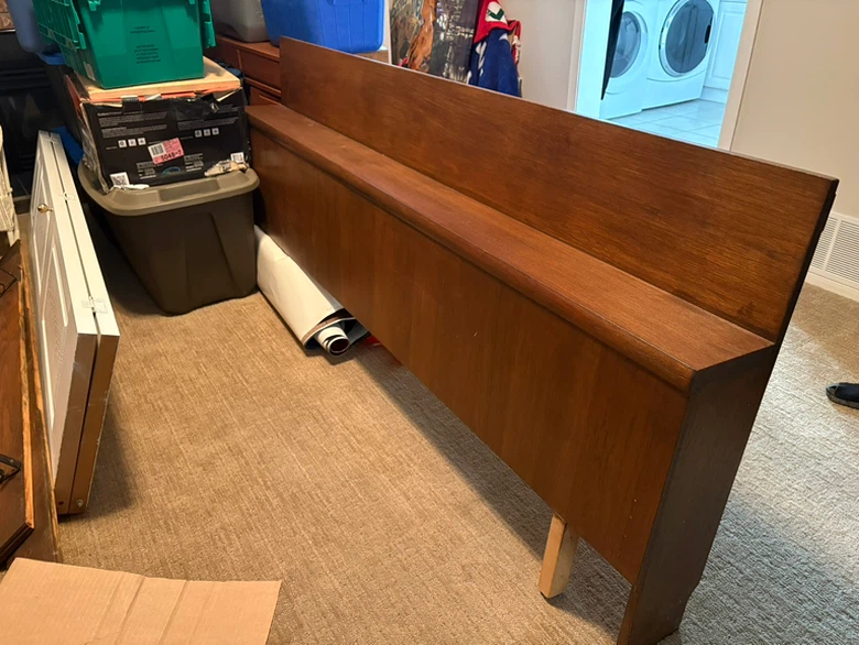 Vintage Mid-Century Modern Wooden Headboard