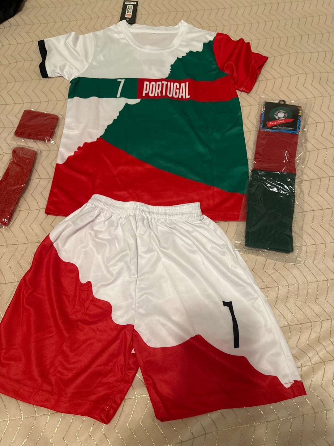 Kids Portugal Soccer Jersey Set Size 24