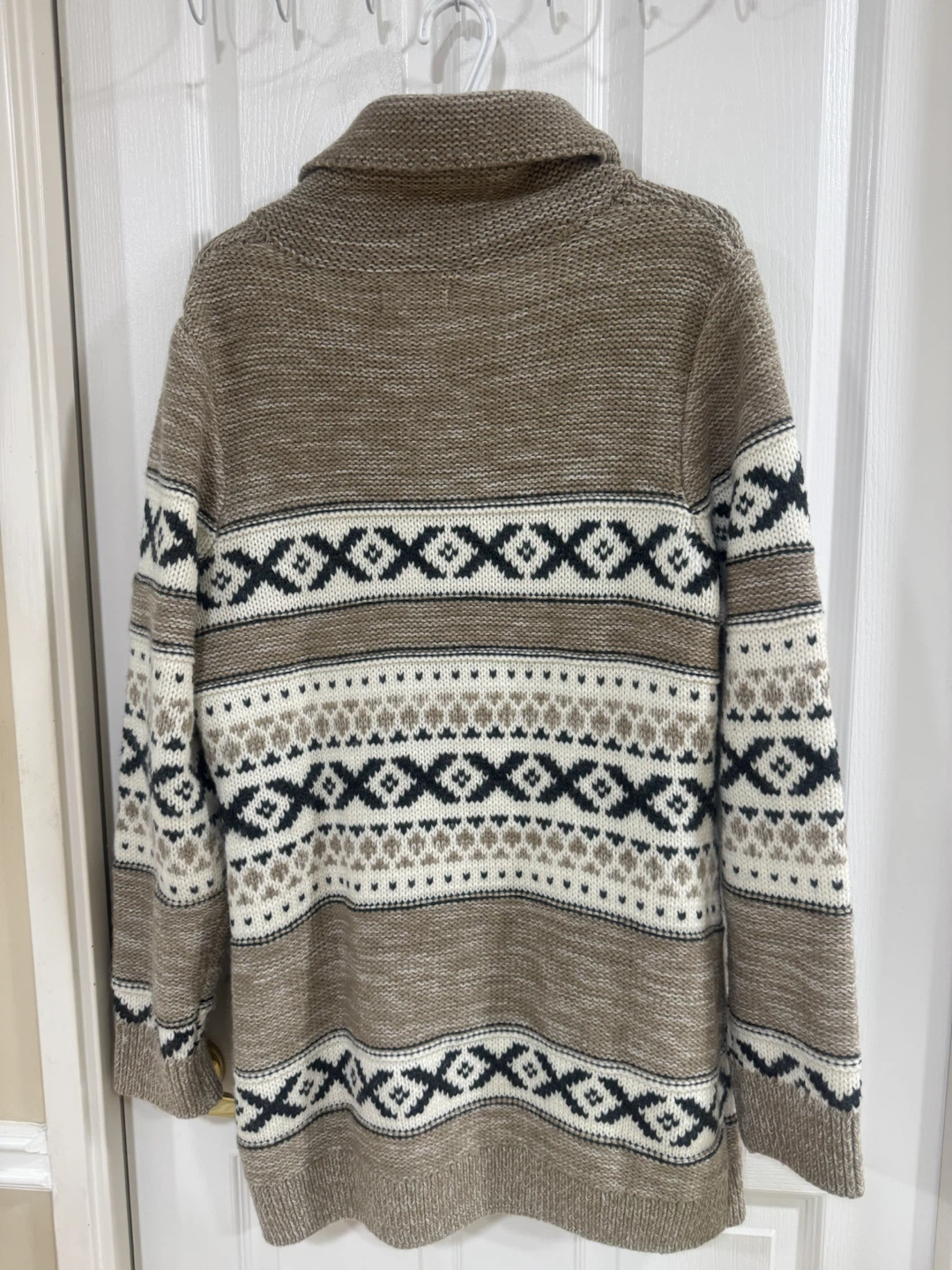 Original Brown Fair Isle Shawl Collar Cardigan - photo 2