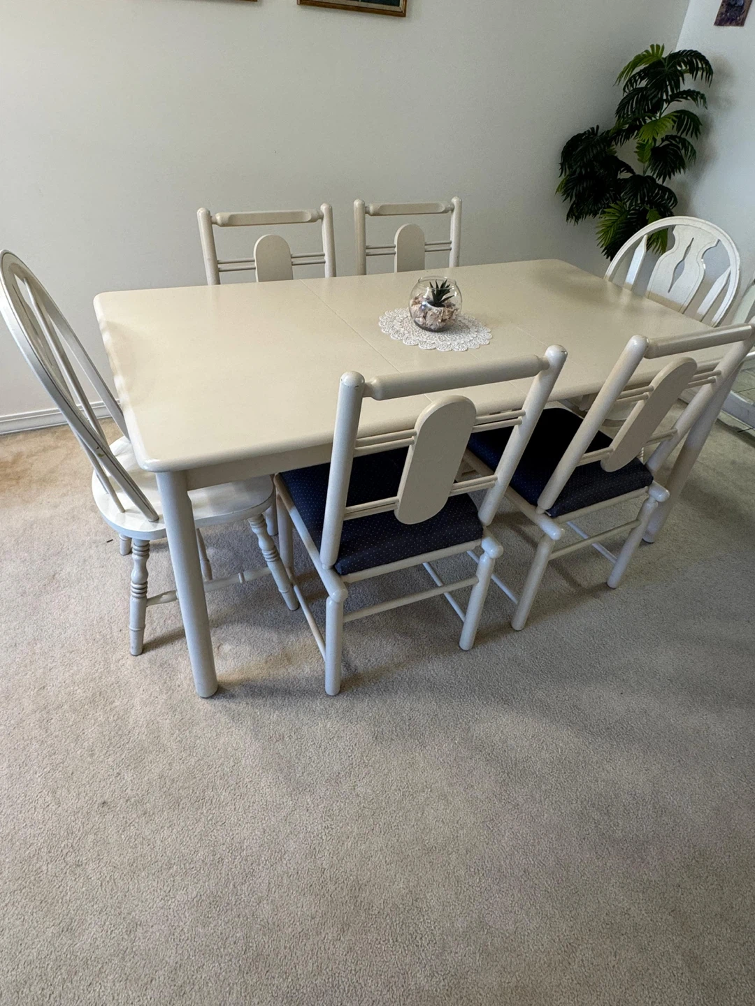 Cream Dining Table and 6 Chairs Set - photo 2