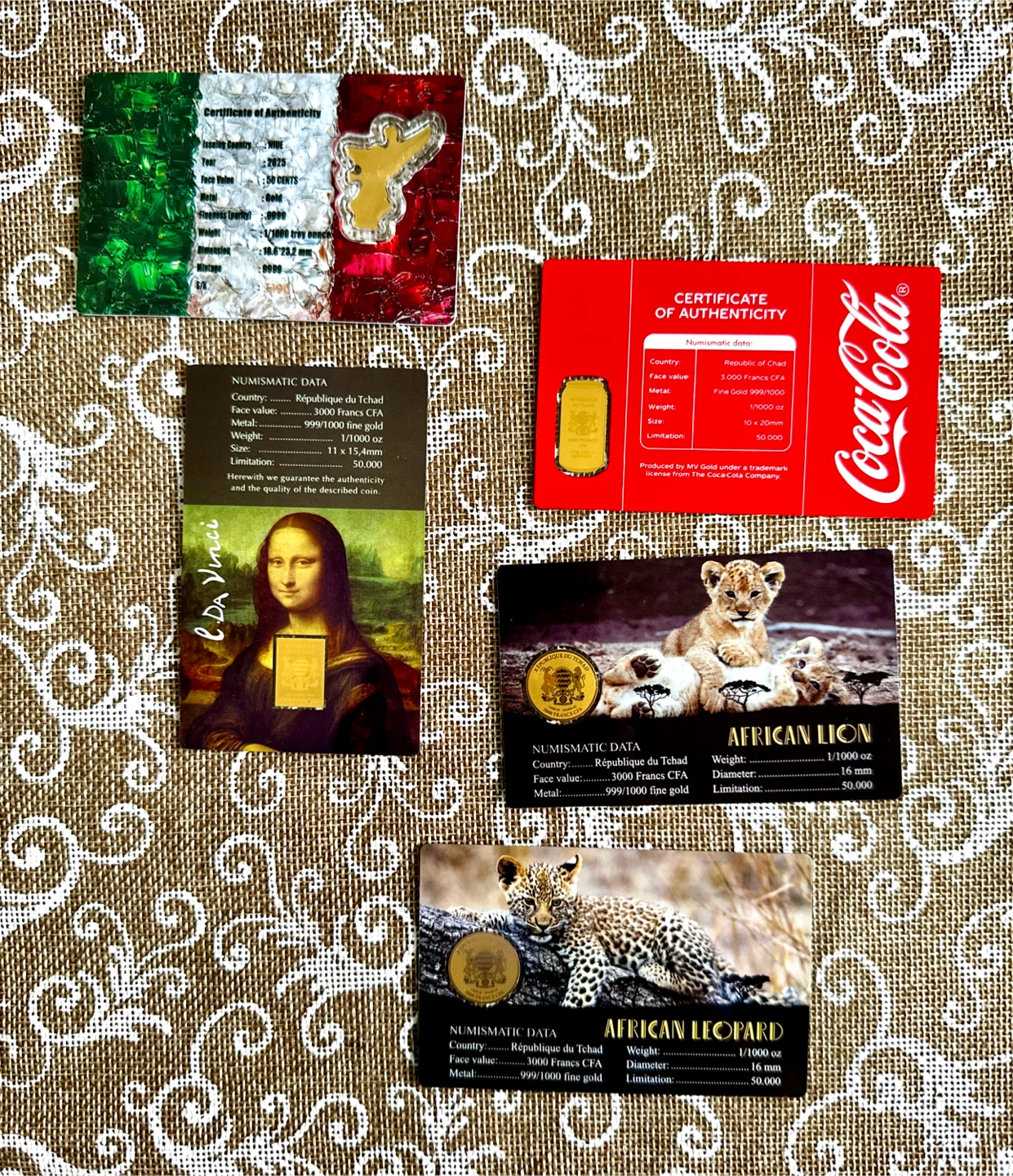 Collection of 5 999 Gold Coin Authentication Cards - photo 2