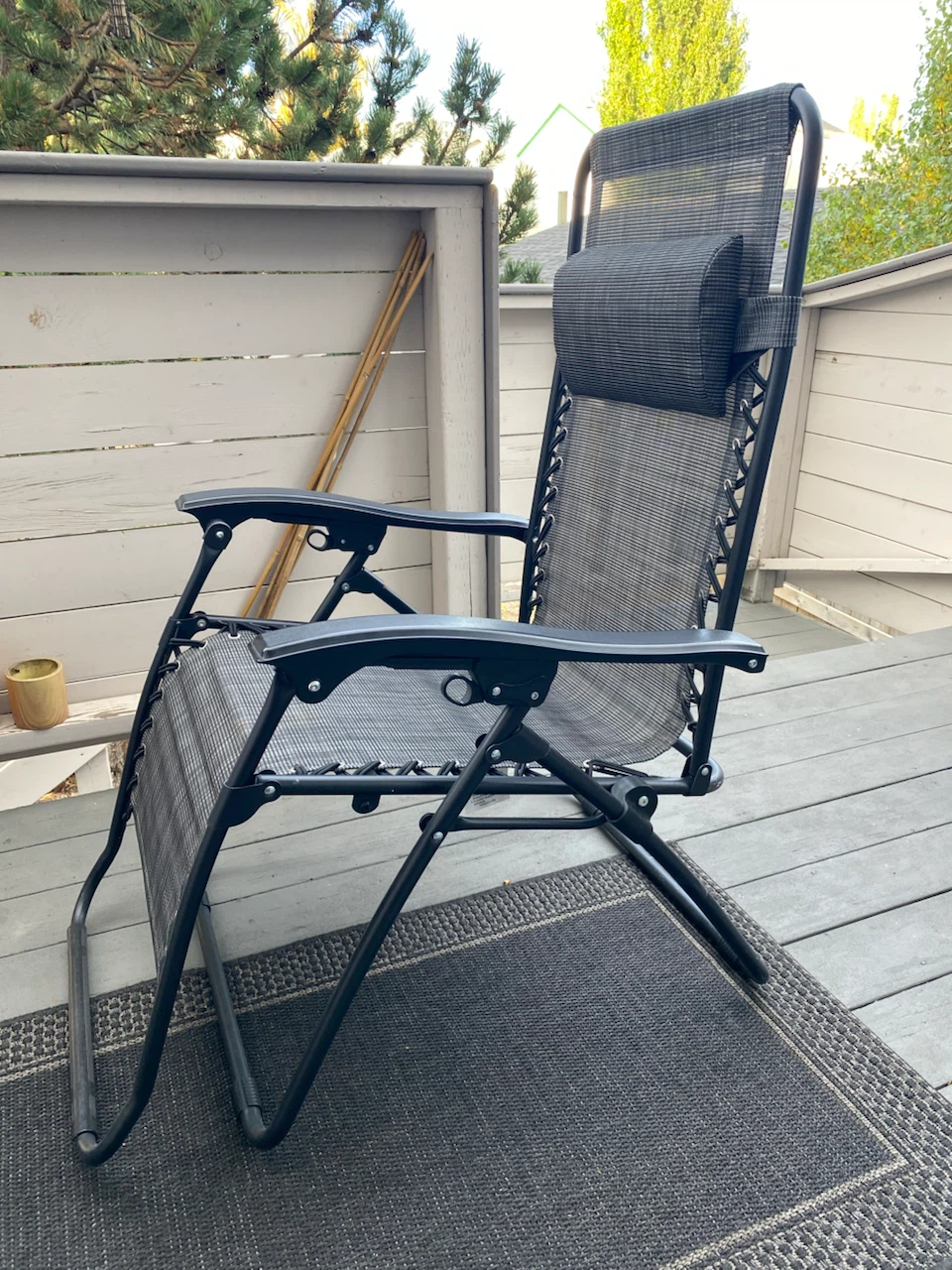 Black Outdoor Zero Gravity Reclining Chair
