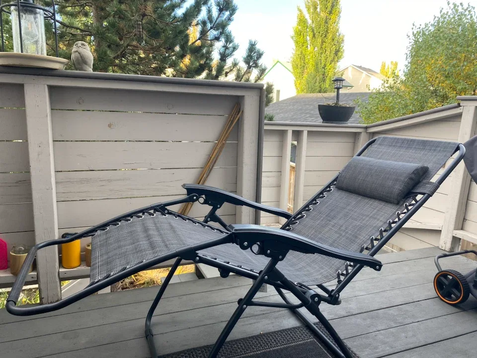 Black Outdoor Zero Gravity Reclining Chair - photo 2