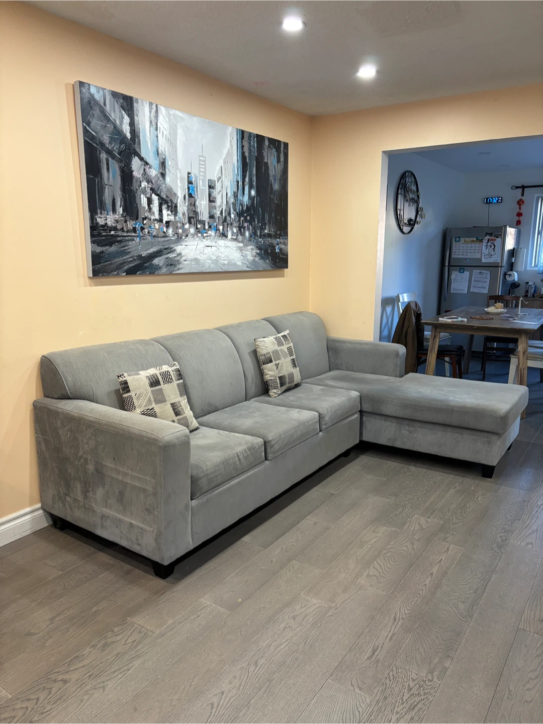 Grey L Shaped Sofa