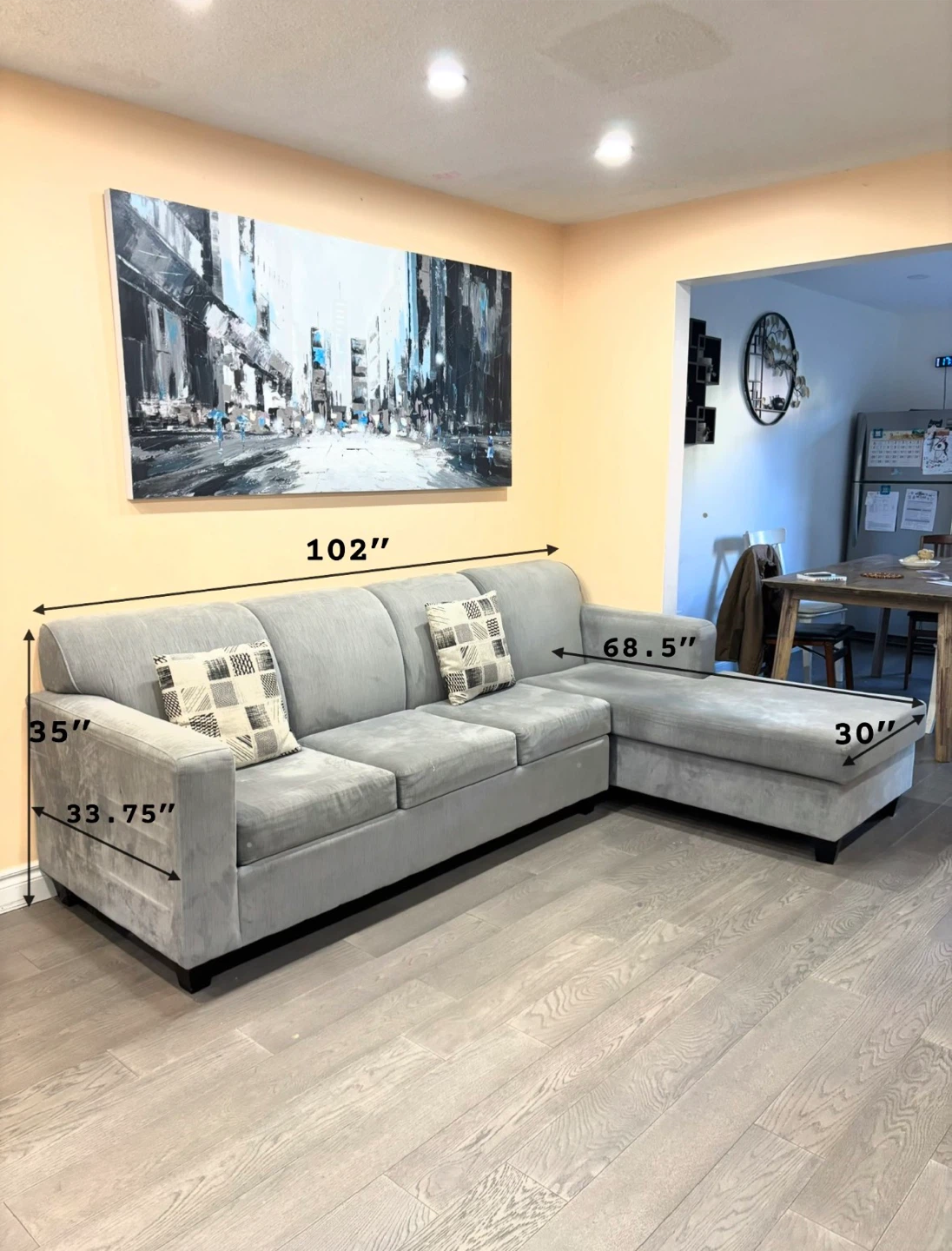 Grey L Shaped Sofa - photo 2