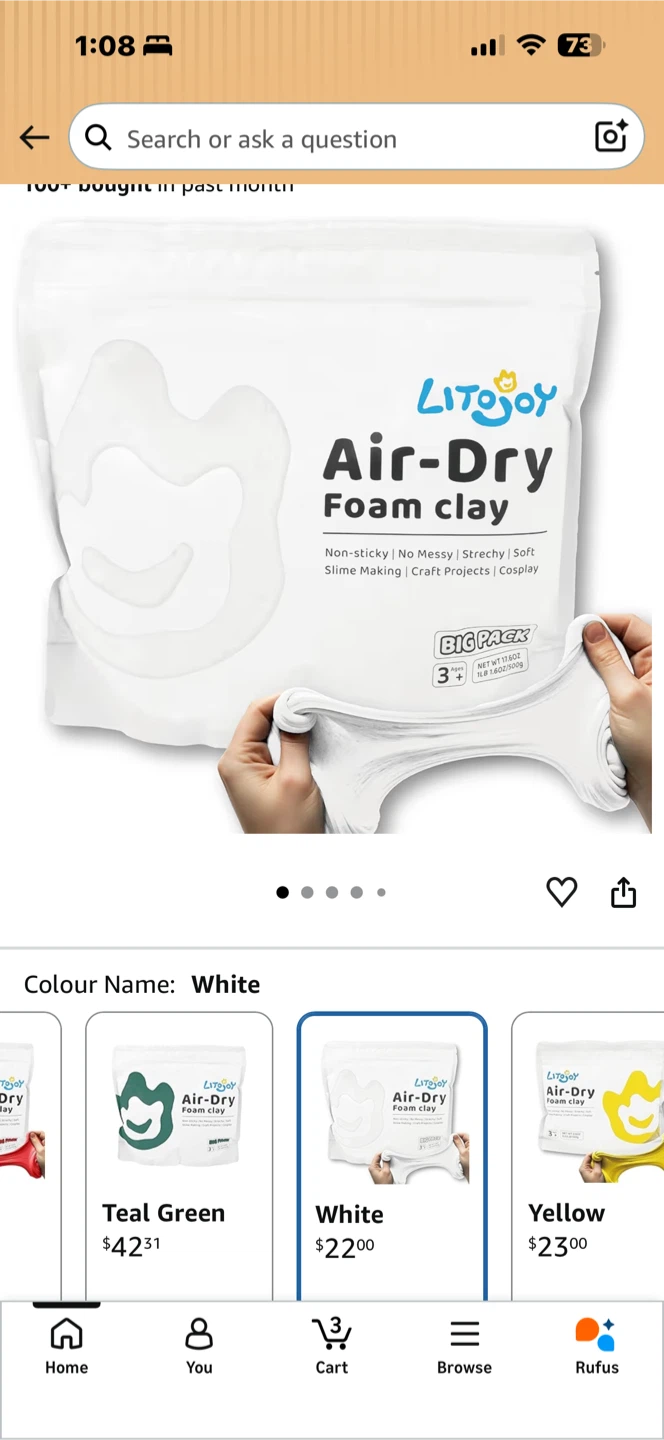 Litojoy Air-Dry Foam Clay - White