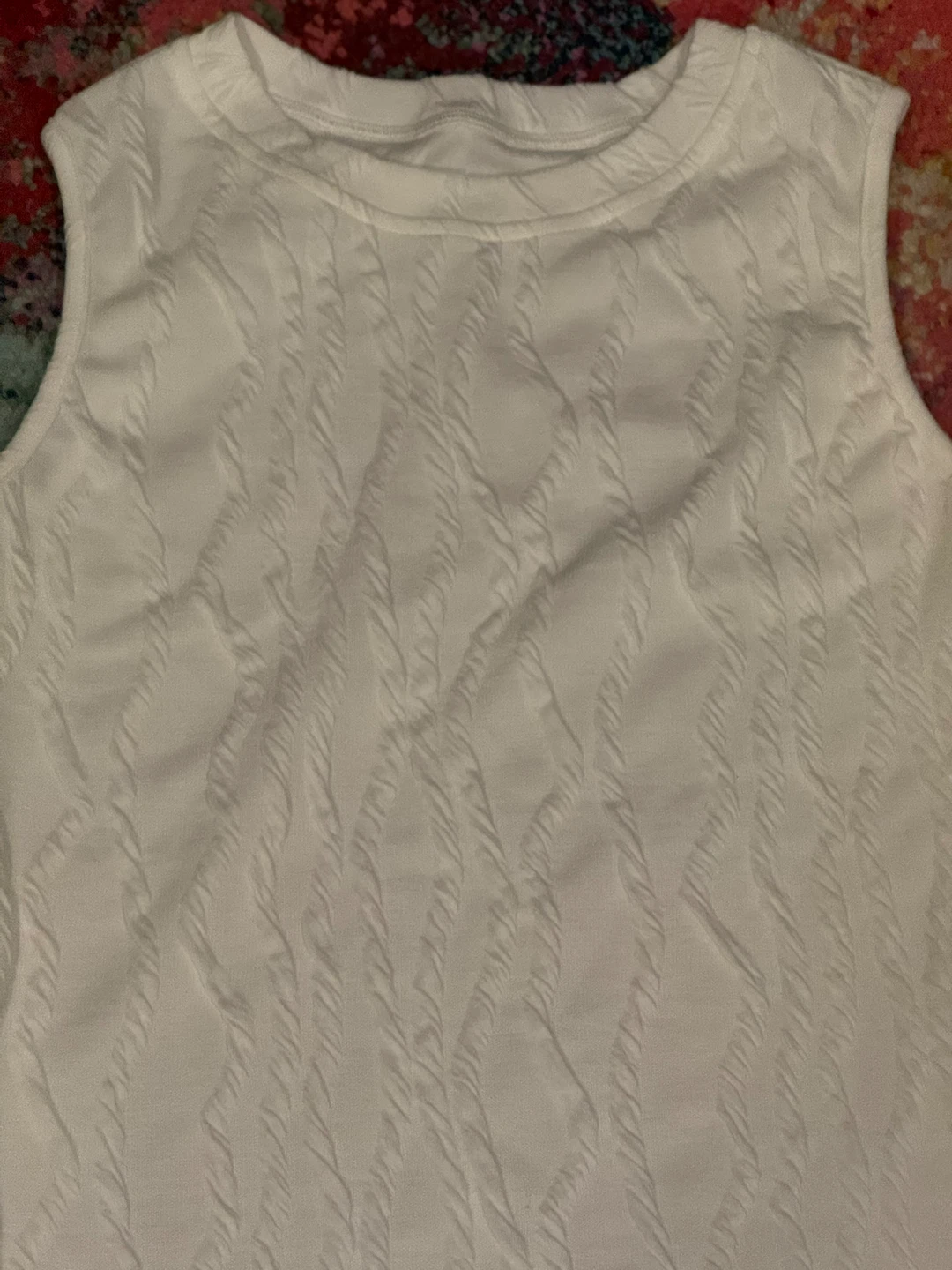 White Sleeveless Textured Dress - photo 3